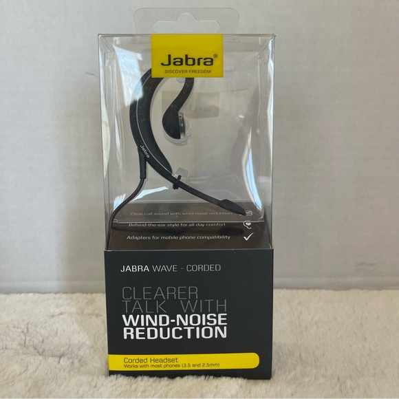 New Jabra WAVE Corded Headset - Wired Headsets - Retail Packaging - Black - Picture 2 of 11